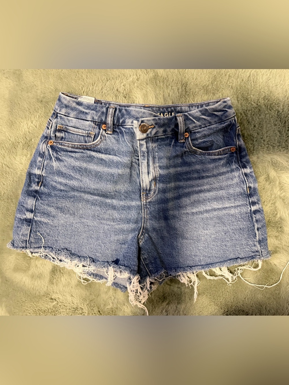 American Eagle Outfitters Distressed Light Blue Denim Cutoff Shorts